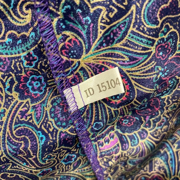 Vintage Victoria's Secret Royal Purple Satin Paisley Robe - Picture 8 of 15